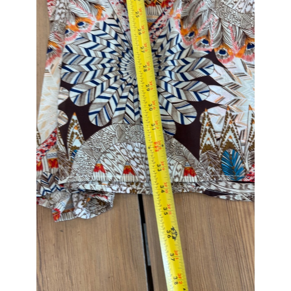 Umgee Plus Womens 2XL Boho Geometric Feather Print Tassel Tunic Dress - Picture 7 of 7